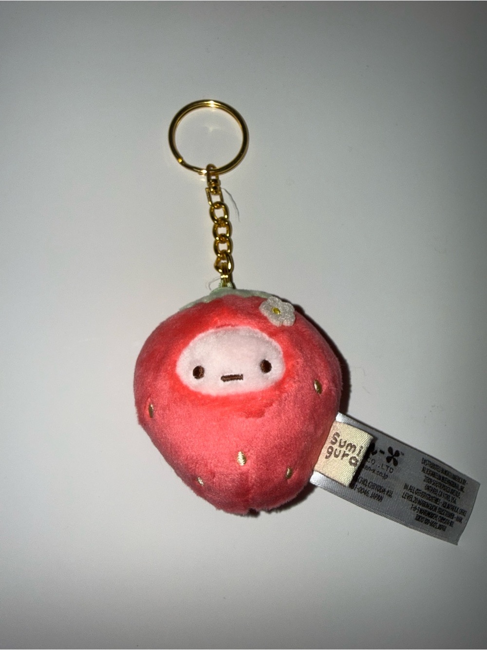 San-X Sumikkogurashi Plush Keychain Strawberry